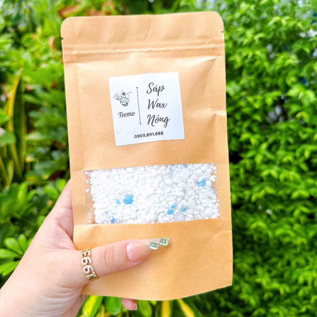 Sáp vụn nhuyễn wax lông nóng dừa, trong, nhũ mix đủ màu tan nhanh tặng kèm que gỗ