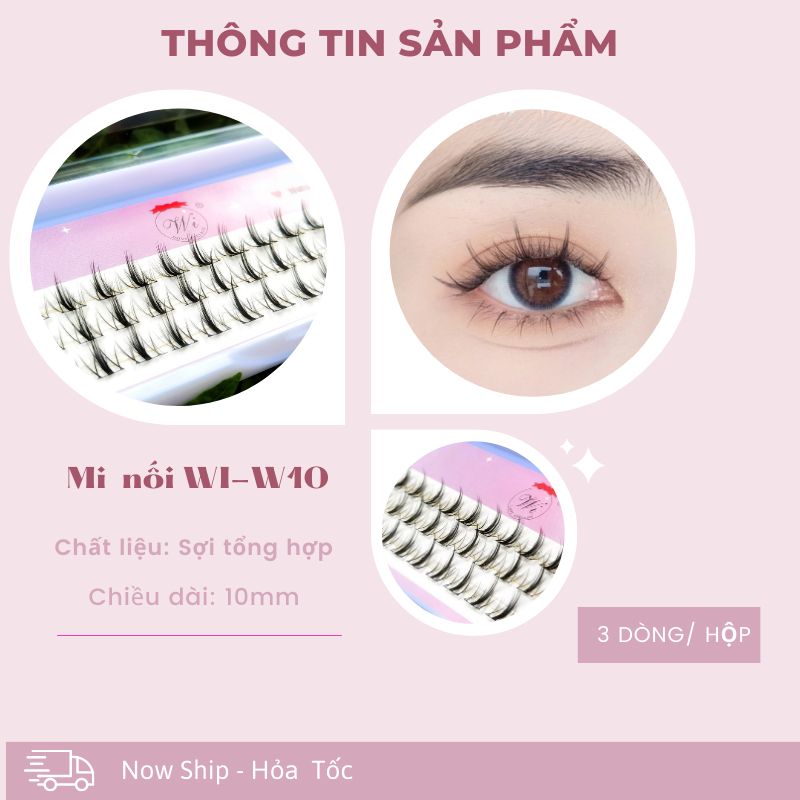 Mi Giả Tách Sợi, Mi nối, Mi Chùm Phong Cách Chữ A, Chữ V, Tự Nhiên Tự Nối Tại Nhà 3Dòng mã W10