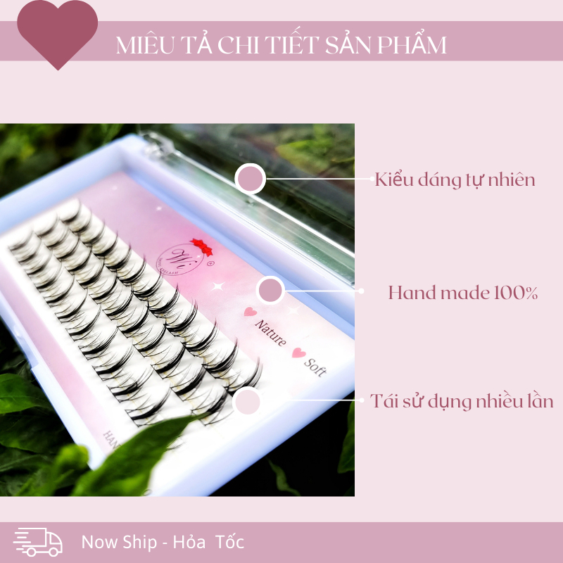 Mi Giả Tách Sợi, Mi nối, Mi Chùm Phong Cách Chữ A, Chữ V, Tự Nhiên Tự Nối Tại Nhà 3Dòng mã W10