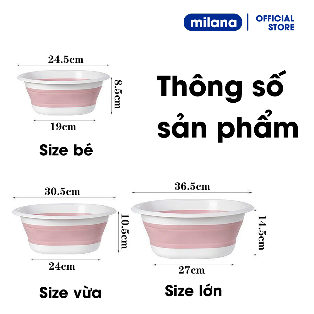 Chậu gấp gọn đa năng, Thau rửa mặt gấp gọn cho bé