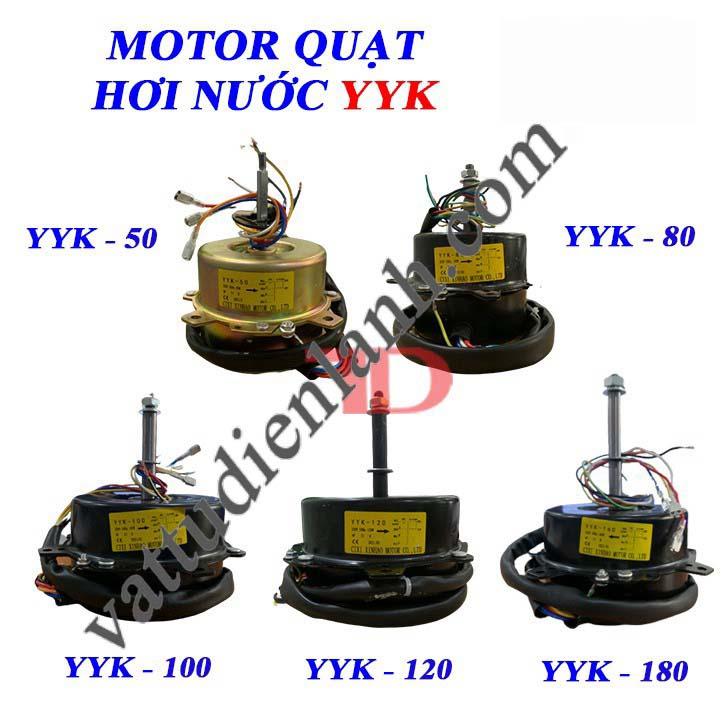 Motor quạt hơi nước dây đồng các loại 50w, 80w, 100w, 120w, 160w, Mô tơ quạt làm mát, Động cơ quạt điều hoà hơi nước