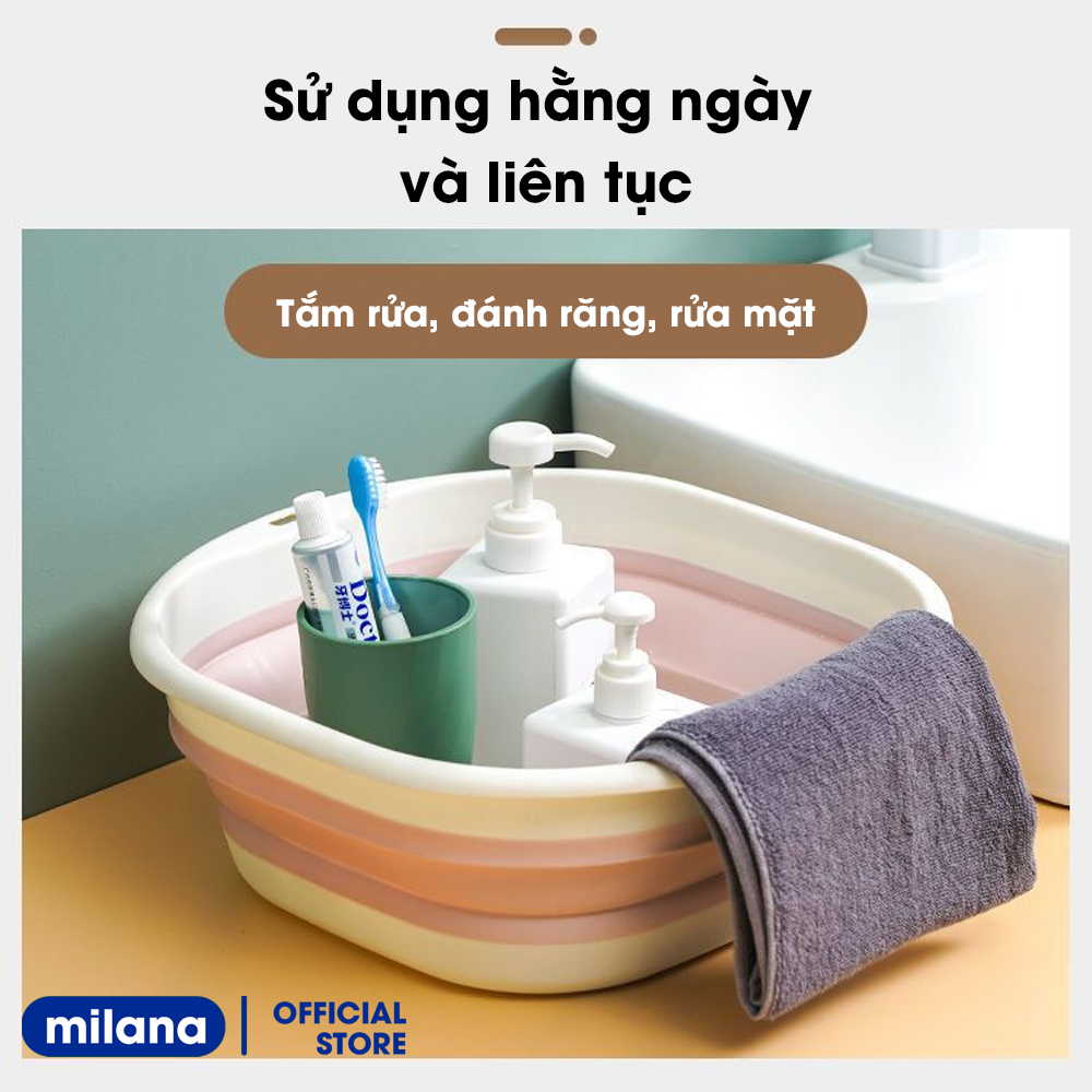 Chậu gấp gọn đa năng, Thau rửa mặt gấp gọn cho bé