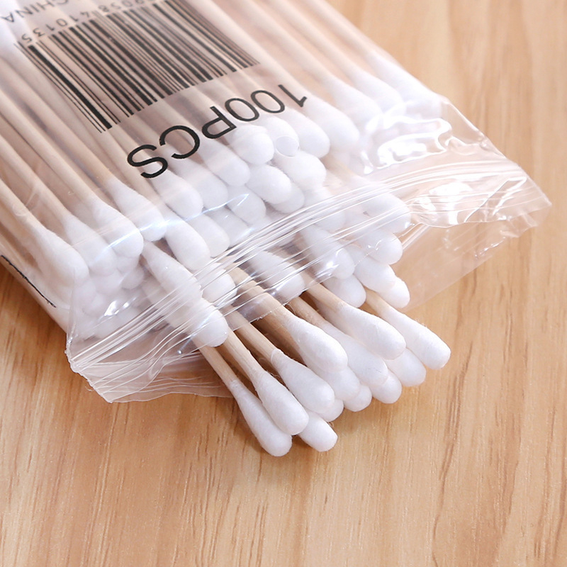 Bông tăm ngoáy tai sơ sinh trẻ em thân gỗ tre, tăm bông ráy tai vệ sinh cho bé