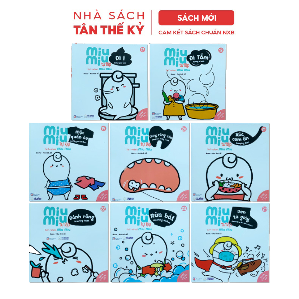Sách Ehon Nhật Bản Kỹ năng sống Miu bé nhỏ cho trẻ từ 1 đến 6 tuổi Song ngữ Anh - Việt