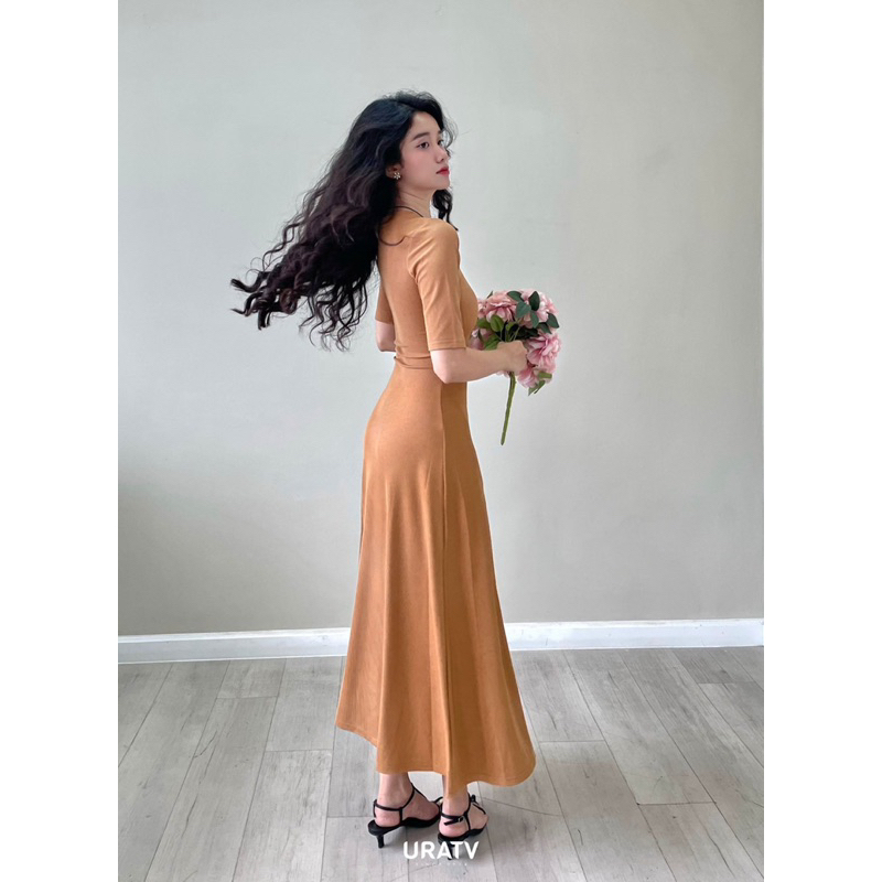 [CÓ SẴN-ẢNH THẬT] Đầm midi xòe tay lửng Uratv
