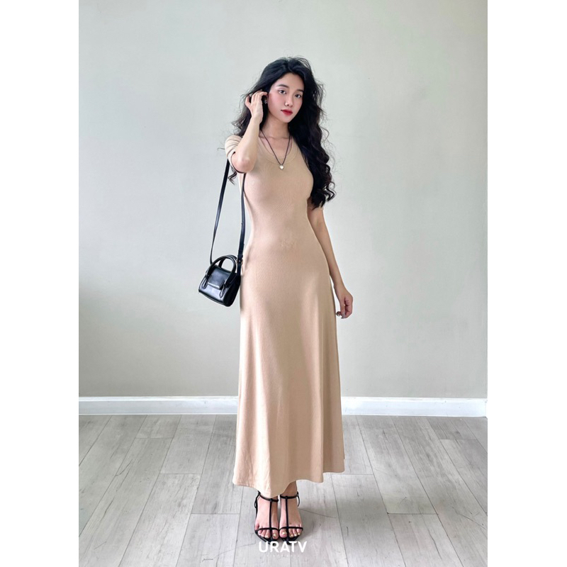 [CÓ SẴN-ẢNH THẬT] Đầm midi xòe tay lửng Uratv