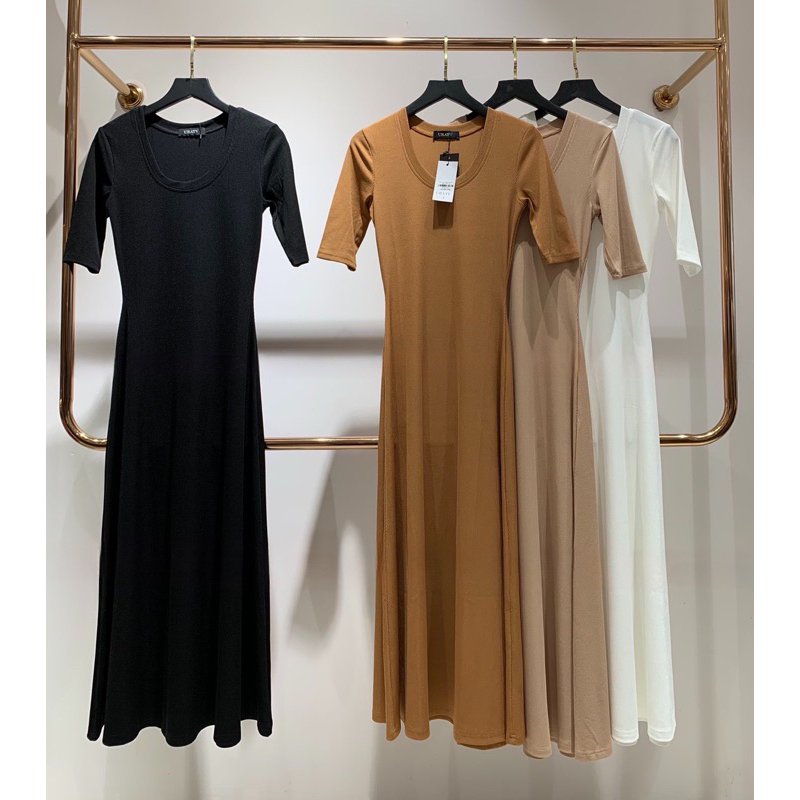 [CÓ SẴN-ẢNH THẬT] Đầm midi xòe tay lửng Uratv