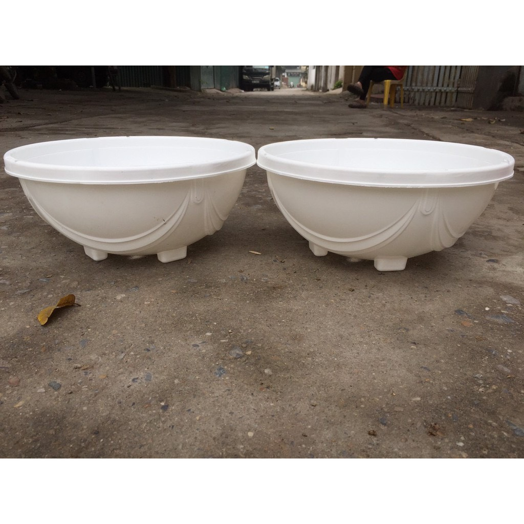 Chậu chảo nhựa treo dây xích trồng hoa, cây cảnh  KT 29x15cm