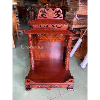 Bàn thờ thần tài gỗ Tràm mái ngói 68 x 117cm