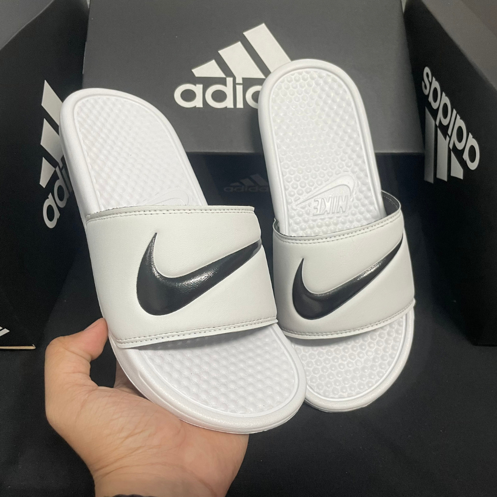 Dép Nike trắng quai ngang nam nữ/ Dép Nike benassi swoosh 2023