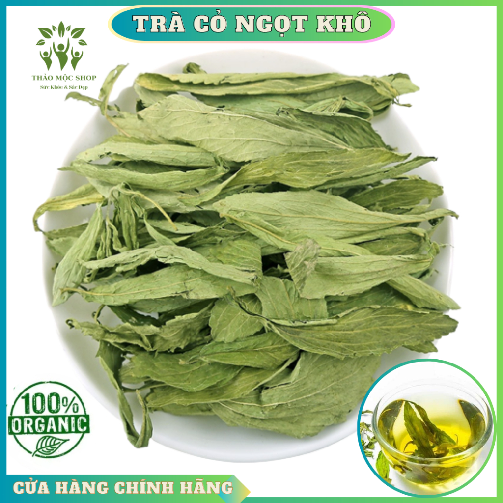 Trà Cỏ Ngọt 100gr Sấy Khô Tự Nhiên Loại Đẹp Nguyên Lá Không Vụn Chữa Tiểu Đường Cao Huyết Áp