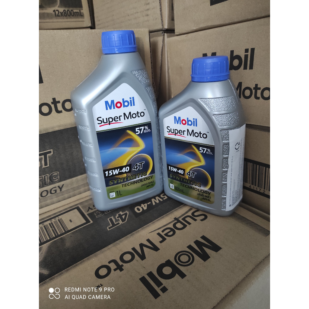 Nhớt Cho Xe Số Mobil Super Moto 15W40 800ml / 1000ML- Dầu nhớt Mobil Singapore