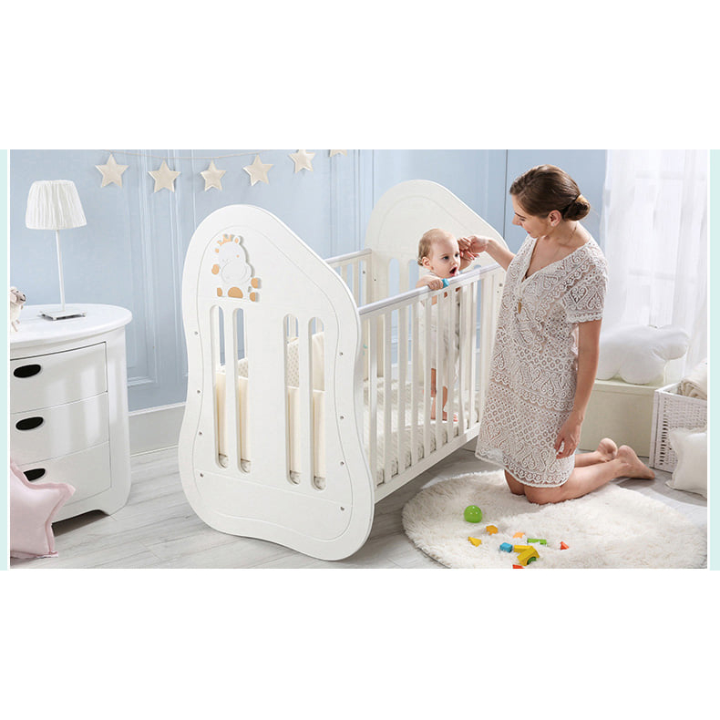 Cũi gỗ Manky Kids 3in1,  giường ngủ và bàn học cho bé khi lớn. TẶNG KÈM MÀN