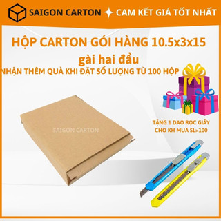 Hộp carton đóng gói hàng GÀI 2 ĐÂU size 10.5X3X15 cm - sản xuất bởi SÀI GÒN CARTON