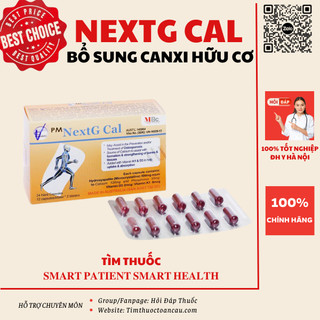 Canxi NextG cal bổ sung canxi hữu cơ, D3, mk7 dùng cho trẻ em và người lớn, hộp 60 viên nang | Tìm thuốc