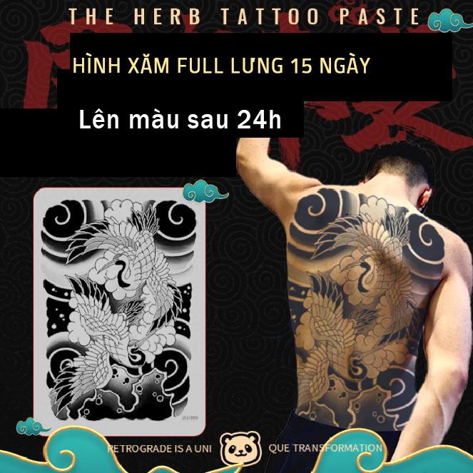 Hình xăm full lưng 15 ngày
