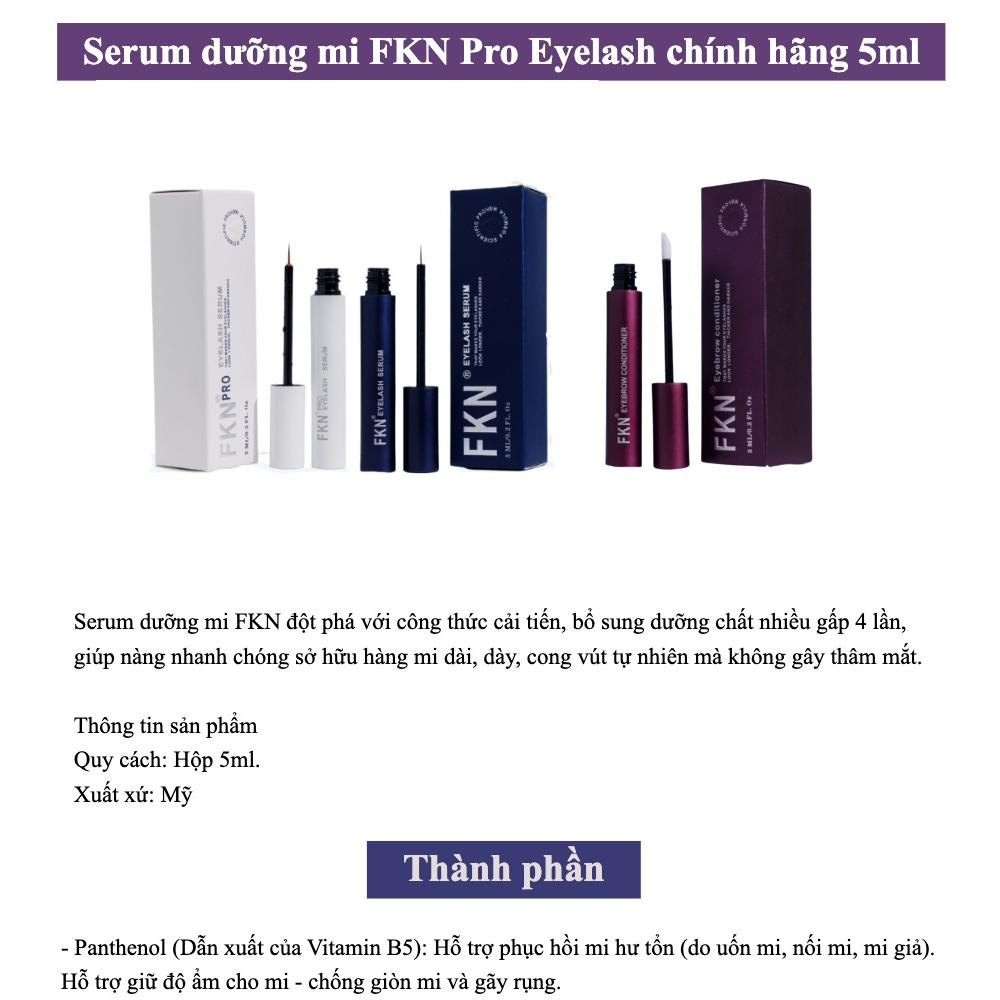 Serum Dưỡng Mi FKN Giúp Mi Dài, Dày, Cong Vút