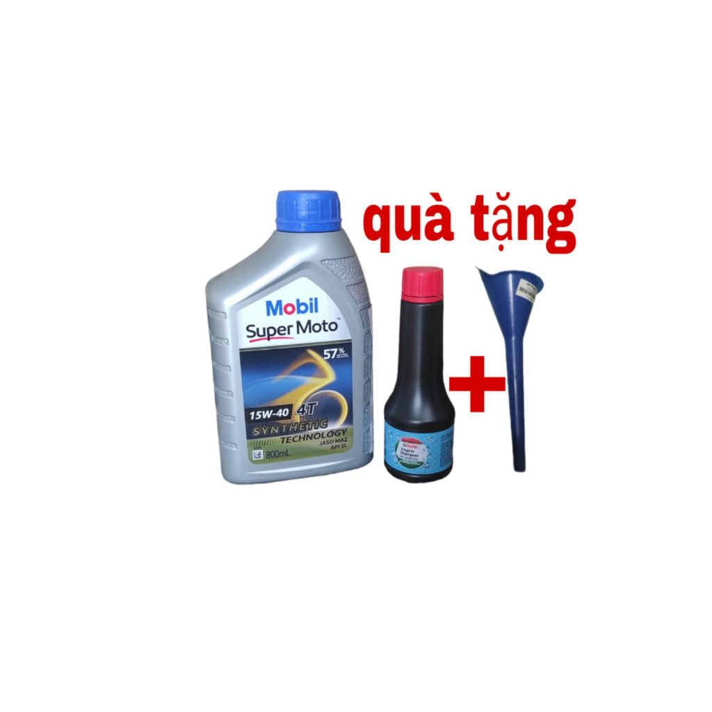 Nhớt Cho Xe Số Mobil Super Moto 15W40 800ml/ 1 LÍT - Dầu nhớt Mobil Singapore KÈM QUÀ TẶNG