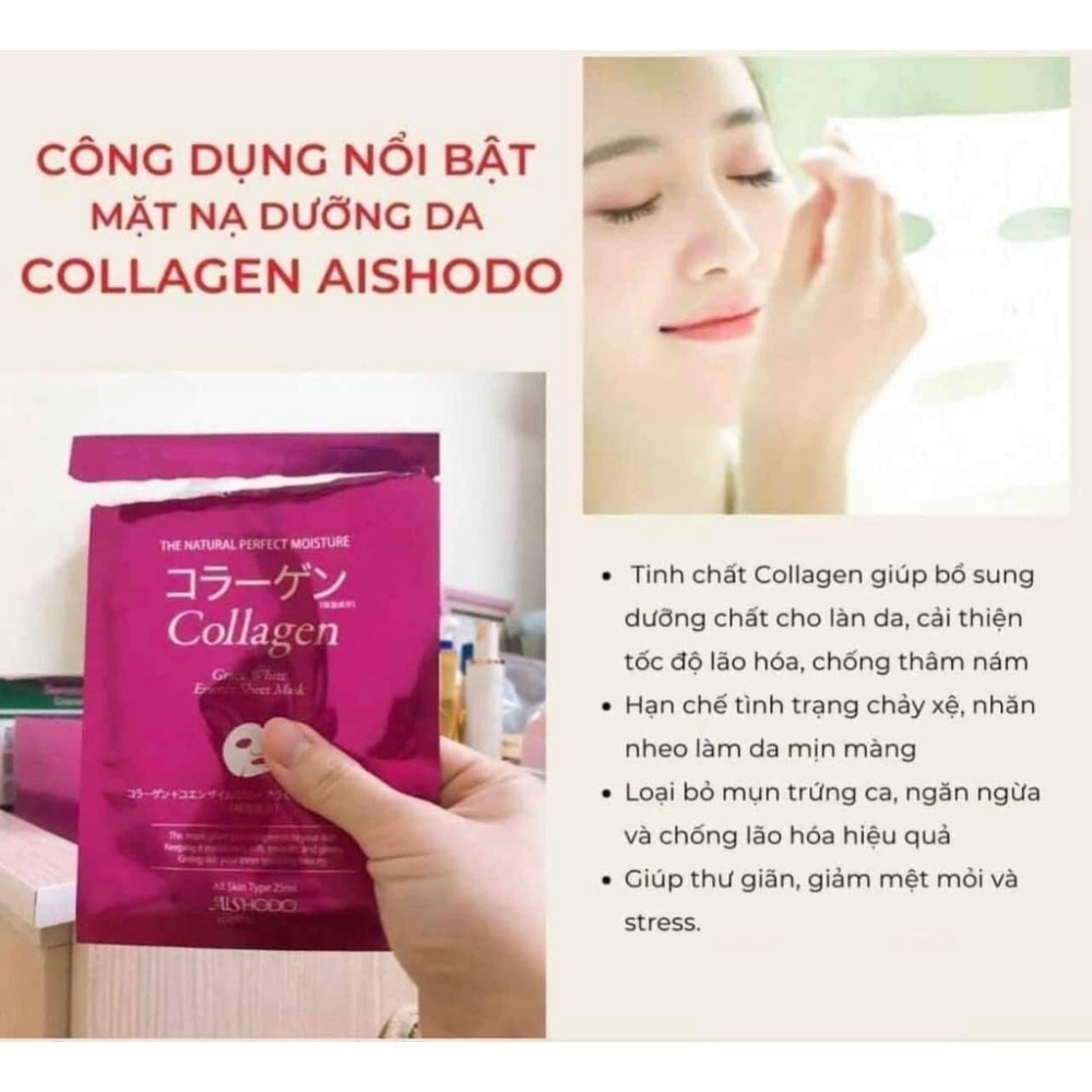 Mặt Nạ Collagen Nhật Bản Aishodo Grace White Essence Mask - 1 Miếng