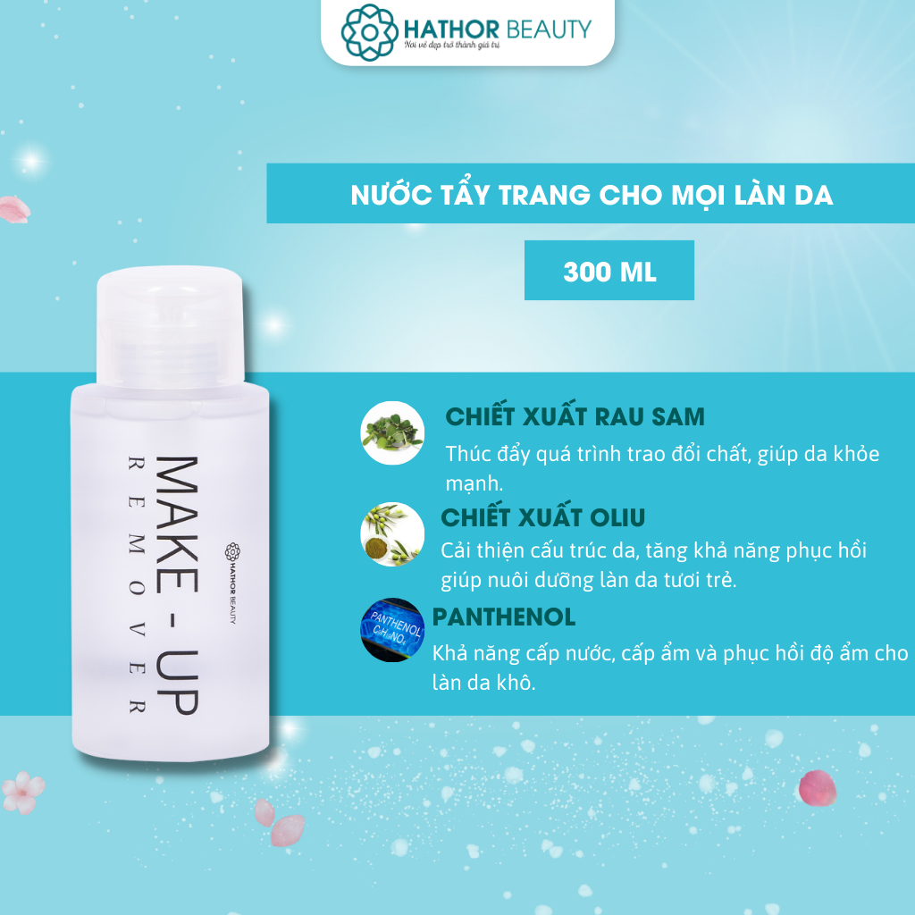 Nước tẩy trang làm sạch mềm mịn da Hathor Beauty 300ml cho mọi loại da không chứa cồn