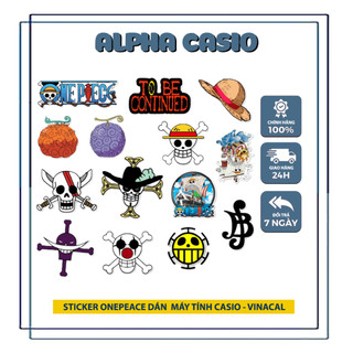 Sticker vua hải tặc one piece 2023 dán decal máy casio 580vnx, 880 BTG 570vn, 570es, 500ms, vinacal, mũ bảo hiểm, laptop