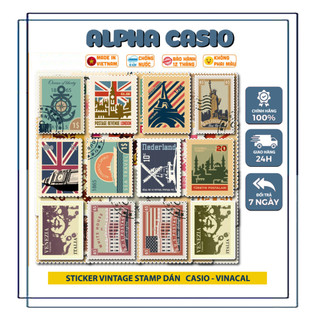 Vintage Stamp chống nước sticker dán laptop, điện thoại, đàn guitar, mũ bảo hiểm, vali