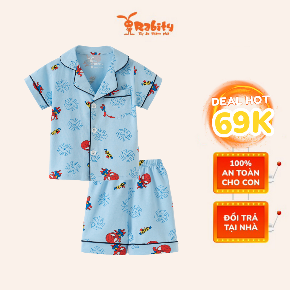 Bộ Pijama cao cấp cho bé trai Rabity quần áo siêu nhân nhện spiderman cho bé 92695
