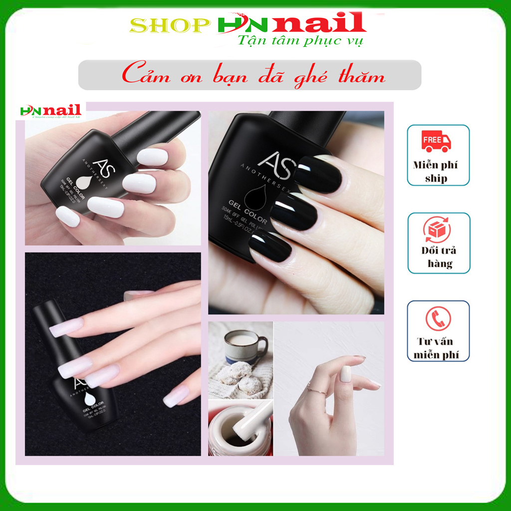 Sơn Gel AS trắng sữa, nước gạo, đen, trắng chăm sóc trang trí móng làm đẹp nail shop hnnail