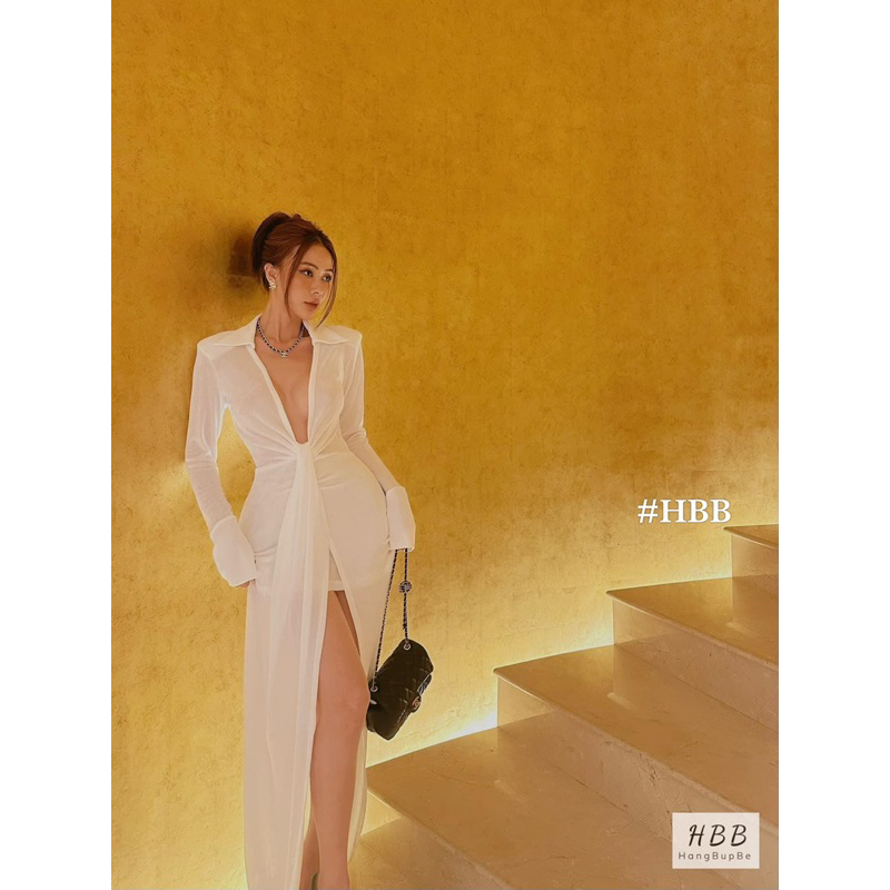 Váy nhũ cổ đức sẻ đùi kèm áo bra sang chảnh