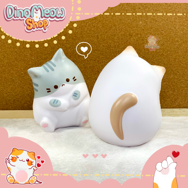 Squishy túi lưới - Mèo nghiêng 3 màu siêu dễ thương
