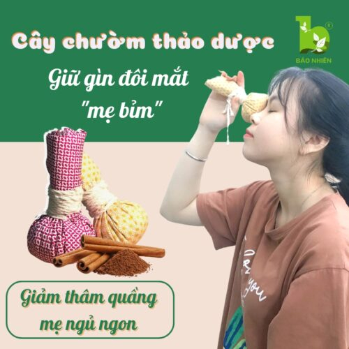 Cây chườm mắt thảo dược BẢO NHIÊN giảm sưng mắt sau sinh, giảm thâm quần mắt, giúp ngủ ngon - Chính hãng