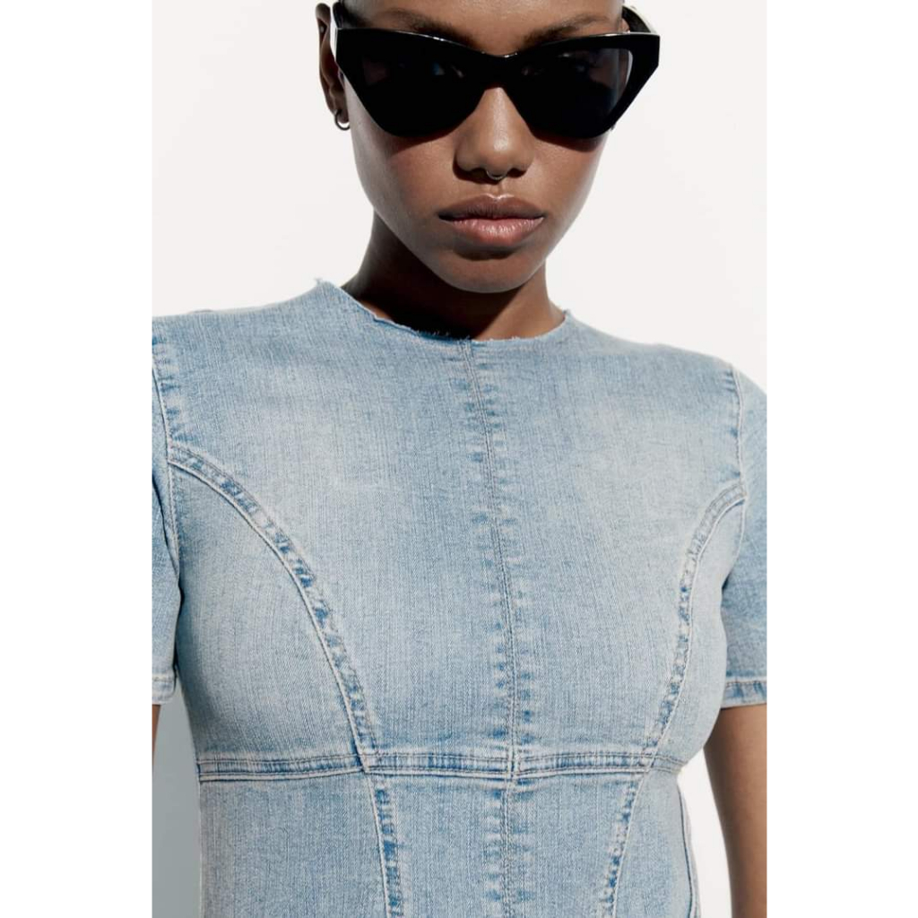Đầm Zara xuất xịn Đầm jeans dài cá tính