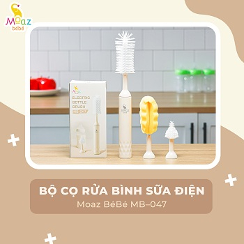 Bộ cọ rửa bình sữa điện Moaz Bébé MB047
