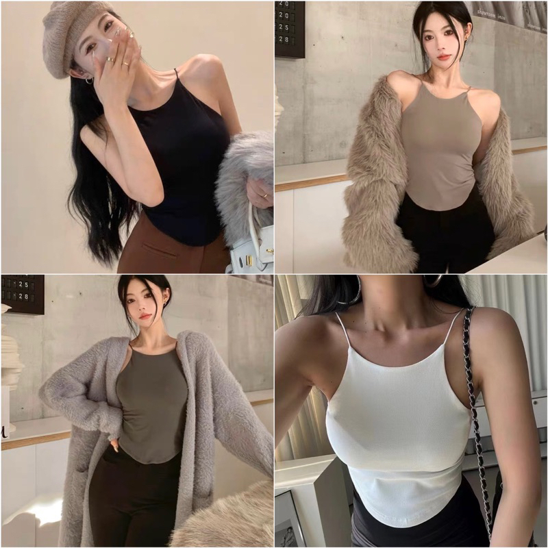 Áo Bra Nữ 2 Dây Mảnh Cổ Yếm Dáng Lửng Có Đệm Ngực Trend Mới 18665 | BigBuy360 - bigbuy360.vn