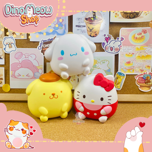 Squishy Cinnamoroll, Pompompurin, Kitty tròn ú, chính hãng dễ thương