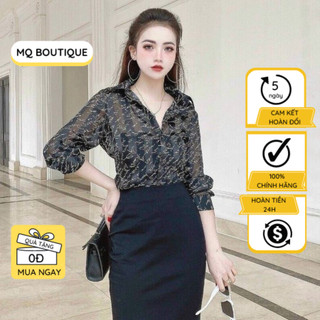 Áo sơ mi nữ cao cấp công sở đẹp MQ BOUTIQUE áo sơ mi chữ