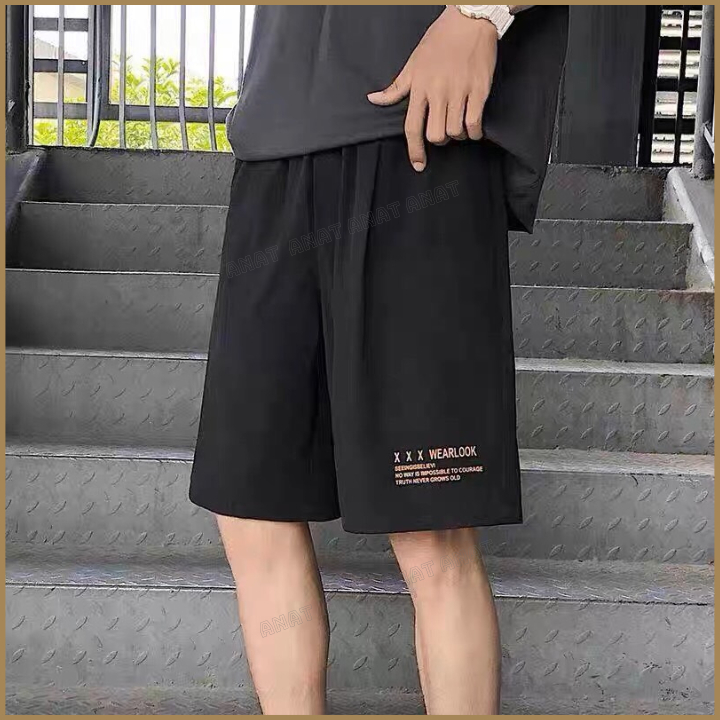 Quần Đùi Ống Rộng, Quần Short Co Giãn Thoải Mái Mặc Thương ngày Ở Nhà, Thể Thao Mát Mẻ, Hai Màu Đen, Xám DR02