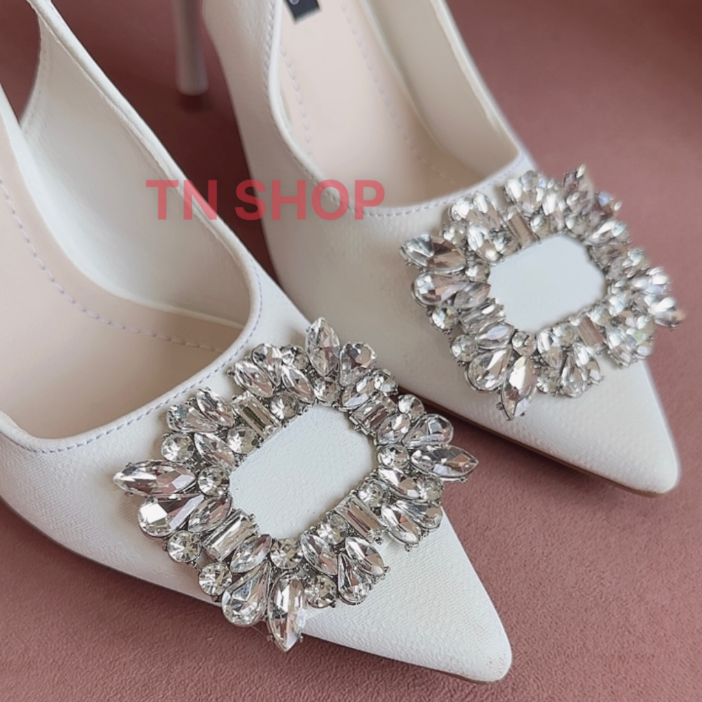 Giày cao gót nữ MIỄN SHIP, Sục hậu 9p phủ bóng nano cao cấp 2 màu đen, trắng SH902
