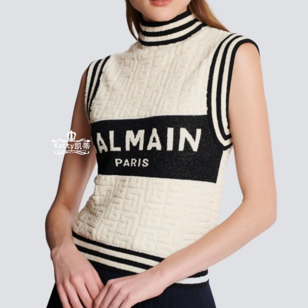 Áo len ba lỗ thời trang cao cấp Balmain phong cách trẻ trung, cá tính