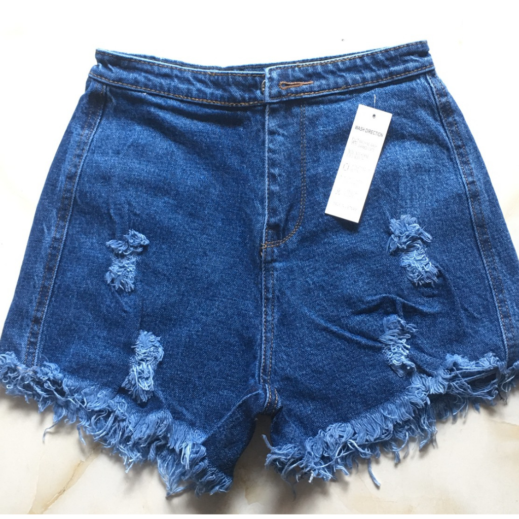 Quần short đùi jean nữ co dãn cạp cao tôn dáng lưng ôm body