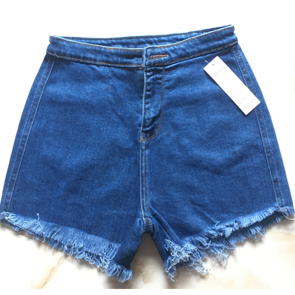 Quần short đùi jean nữ co dãn cạp cao tôn dáng lưng ôm body