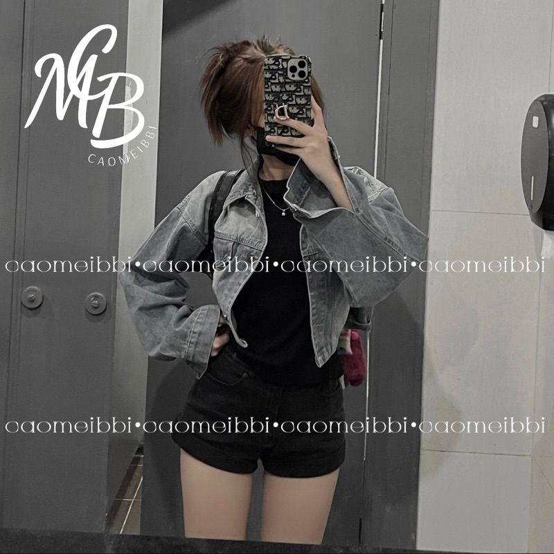 CAOMEIBBI - ÁO KHOÁC JEANS DÁNG NGẮN TAY DÀI. | BigBuy360 - bigbuy360.vn