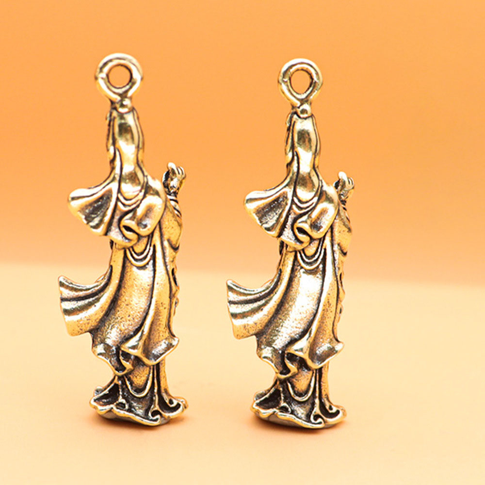 Móc khóa bằng đồng hình mẹ quan âm kích thước 42 x 15mm nặng 9g - Sản phẩm trang trí may mắn cho móc chìa khóa bền đẹp