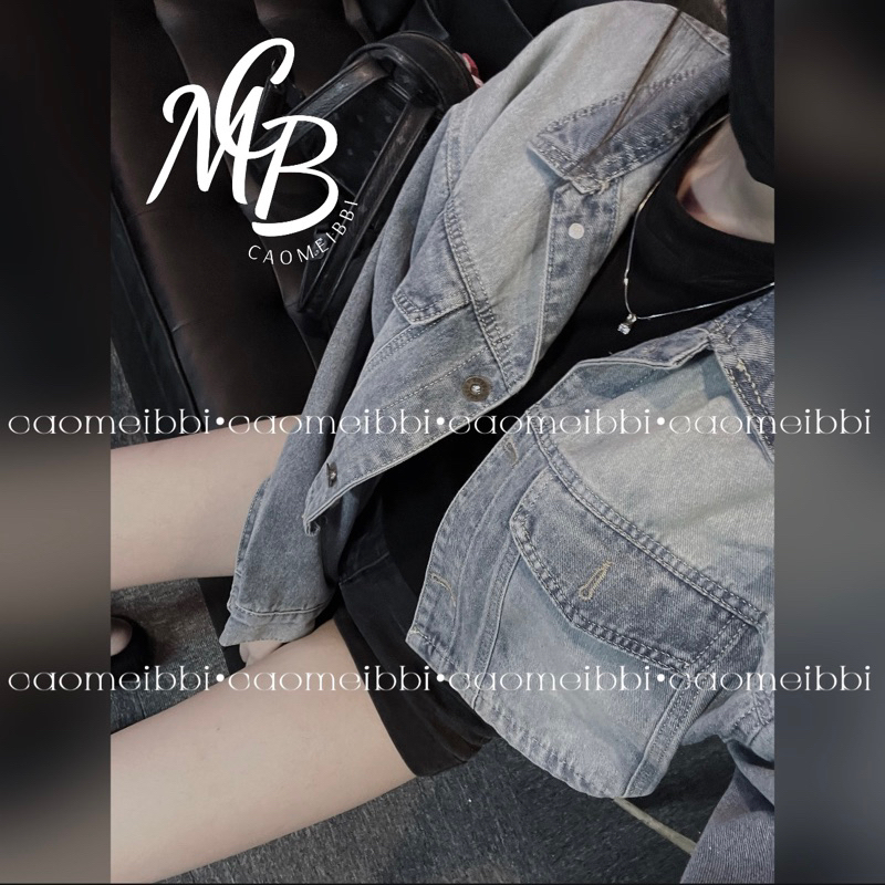 CAOMEIBBI - ÁO KHOÁC JEANS DÁNG NGẮN TAY DÀI. | BigBuy360 - bigbuy360.vn