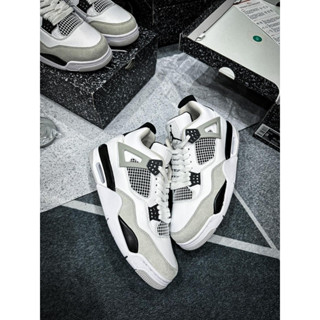 [ TIEM GIAY 1909 SNKEAKER] Giày Air Jordan 4 Military Black White ( JD4 Trắng Đen ) lkeuth chuẩn  - Fullbox Kèm Dây Phụ