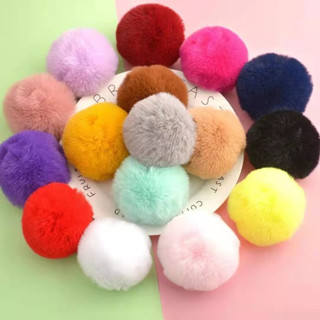 Cục bông to 8cm móc khoá cục bông