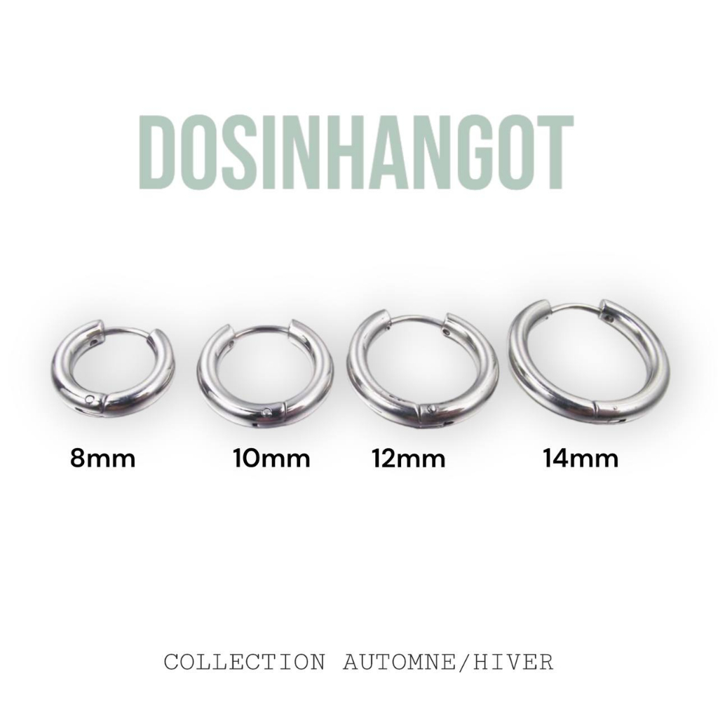Khuyên Tai Thép Titan Tặng 5 Charm Thay Đổi