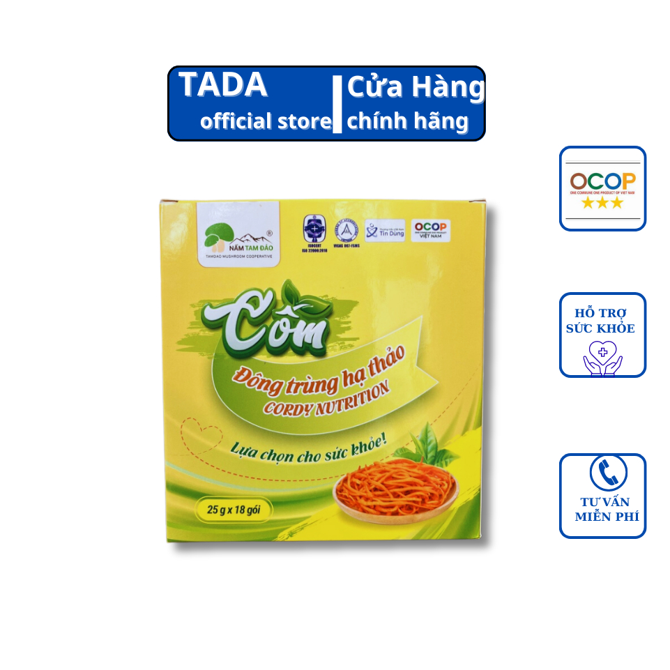 Cốm Đông Trùng Hạ Thảo Cordy Nutritione Hộp 18 Gói * 25G, Giải Pháp Cho Người Muốn Tăng Cân Giảm Cân Muốn Có Body Đẹp
