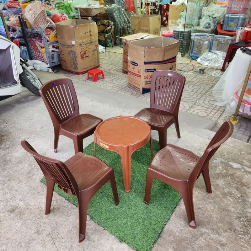 Combo 05 bàn trà chanh nhựa tròn - Song Long