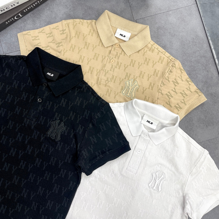Áo Polo nam nữ MLB Basic nhiều màu Cotton cá sấu hàng xuất dư cao cấp phong cách Hàn Quốc